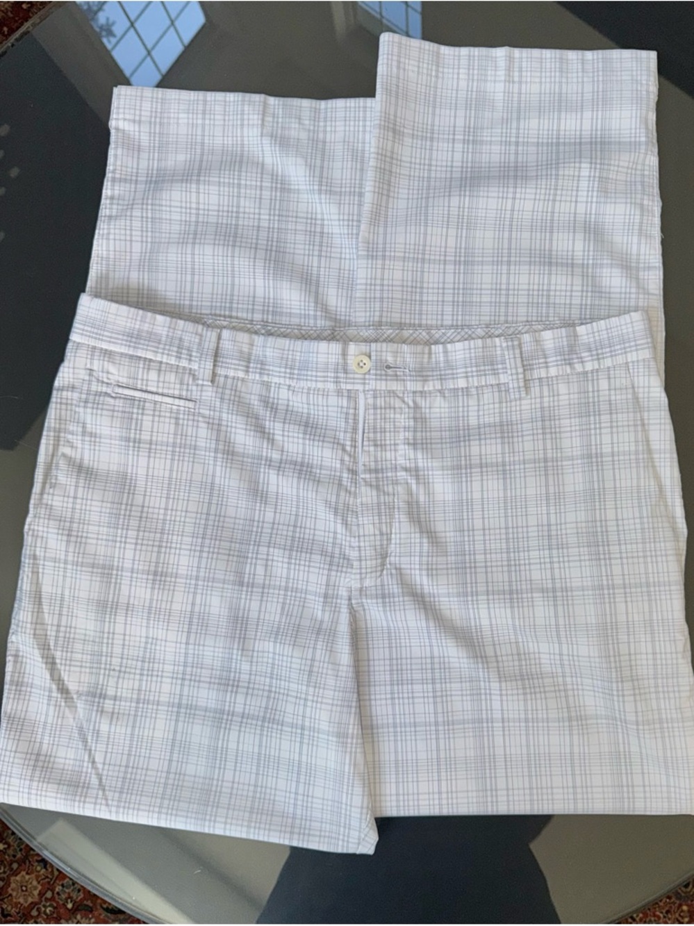 Nike White and Light Gray Plaid Golf Pants